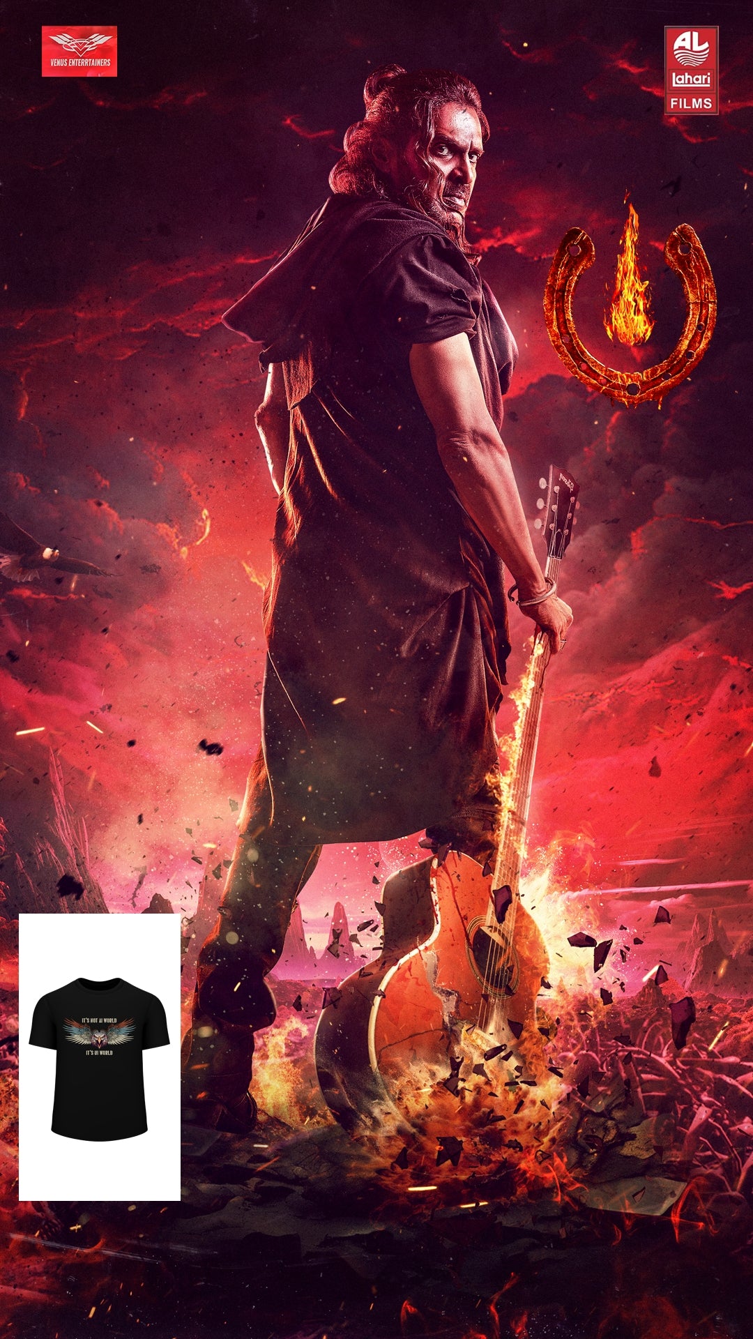 UI Movie Exclusive Black T-Shirt - Flying Eagle